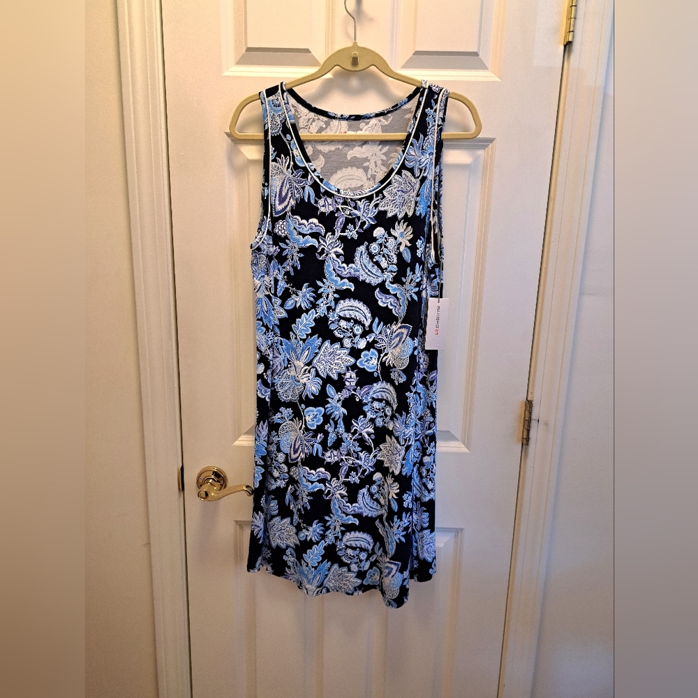 Cool & calm NIGHTGOWN brand new BLUE FLORAL 💙 size large LIZ CLAIBORNE